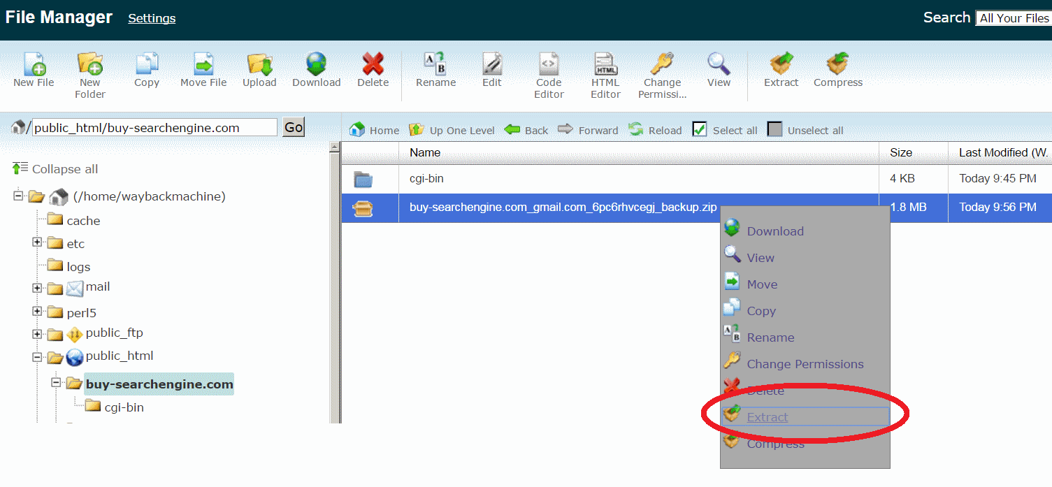 Unzip web archive files
